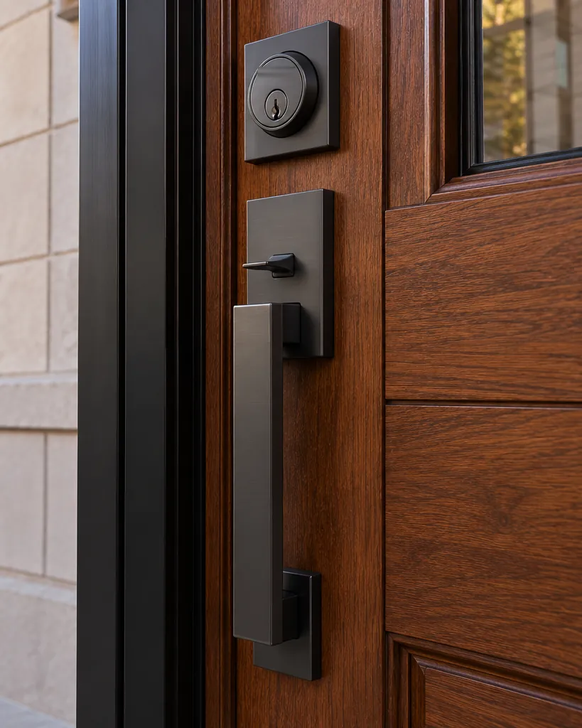 New entry door lockset and handle