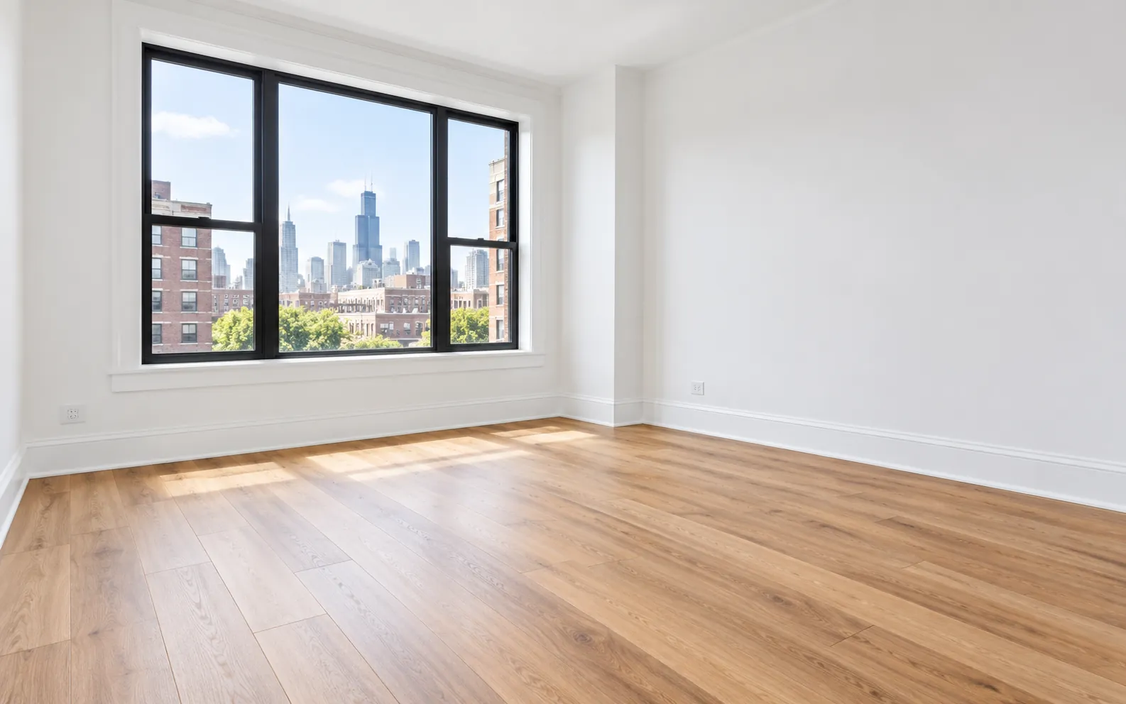 After: new luxury vinyl plank flooring
